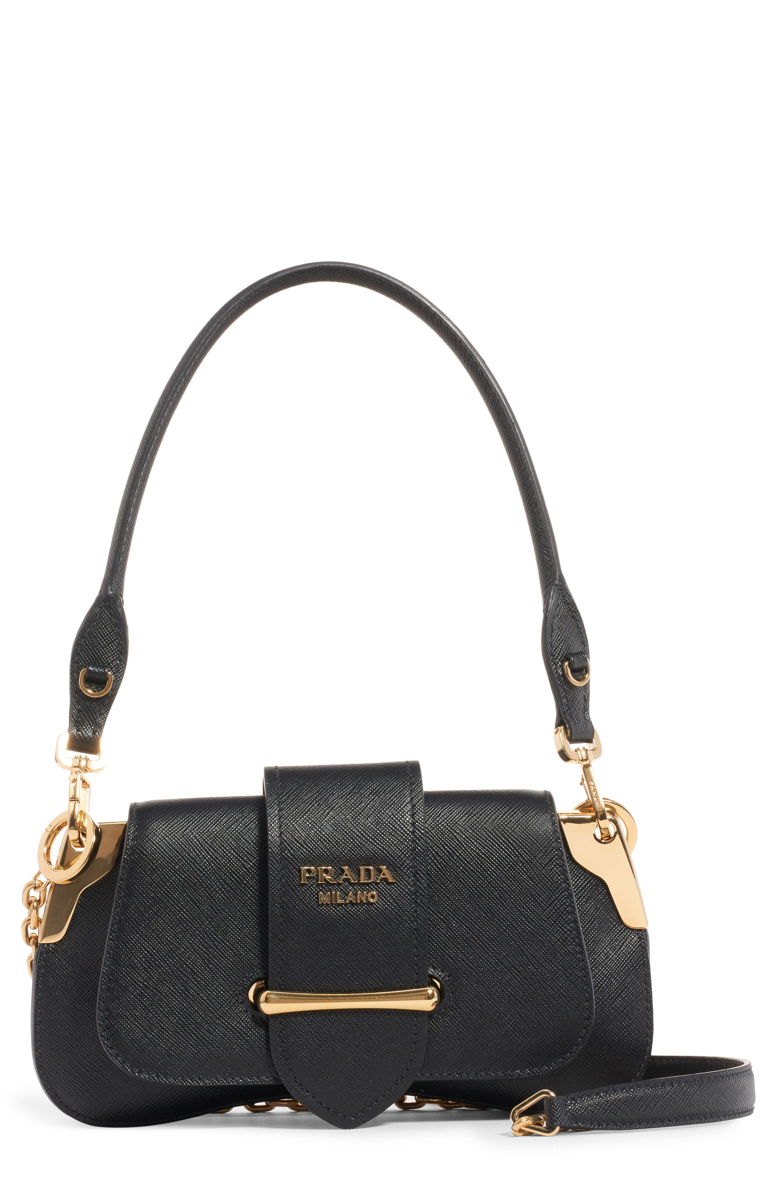 Prada Sidonie Leather Shoulder Bag, Main, color, 