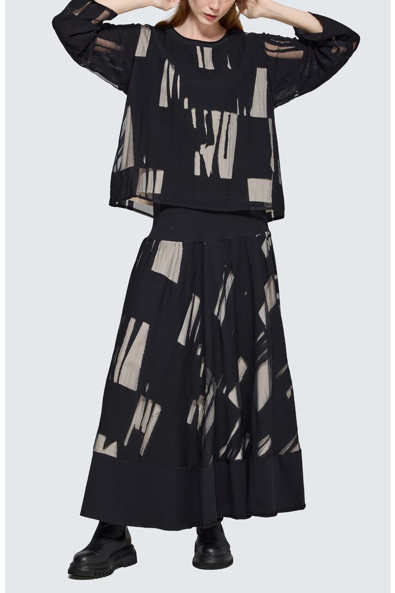 Calinda Jacquard Maxi Skirt, Main, color, Ivory Black