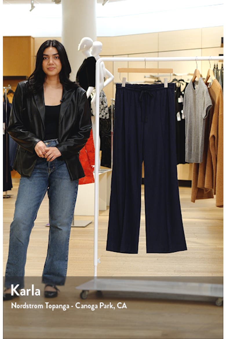 Wool Blend Pull-On Wide Leg Drawstring Pants video