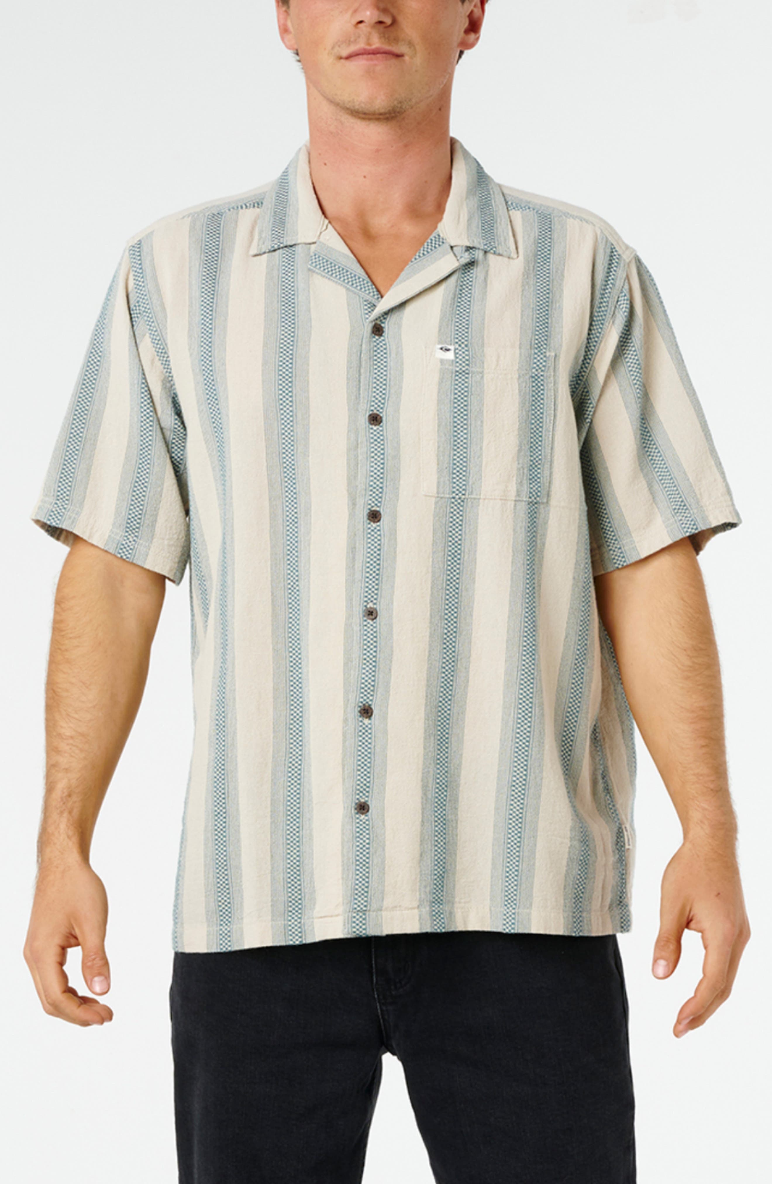 Classic Surf Weaver Stripe Cotton Camp Shirt