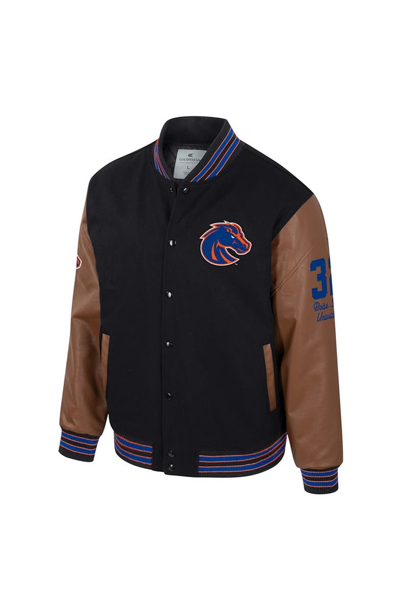 COLOSSEUM Men's Colosseum  Black Boise State Broncos Letterman Full-Snap Varsity Jacket, Alternate, color, 