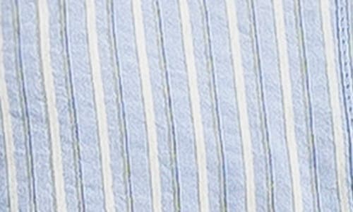 Max Studio Pinstripe Button-up Shirt In Blue