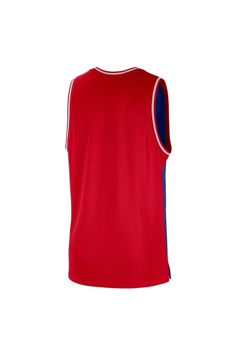 Men's Nike Royal/Red Philadelphia 76ers Courtside Versus Force Split DNA Performance Mesh Tank Top, Alternate, color, Royal