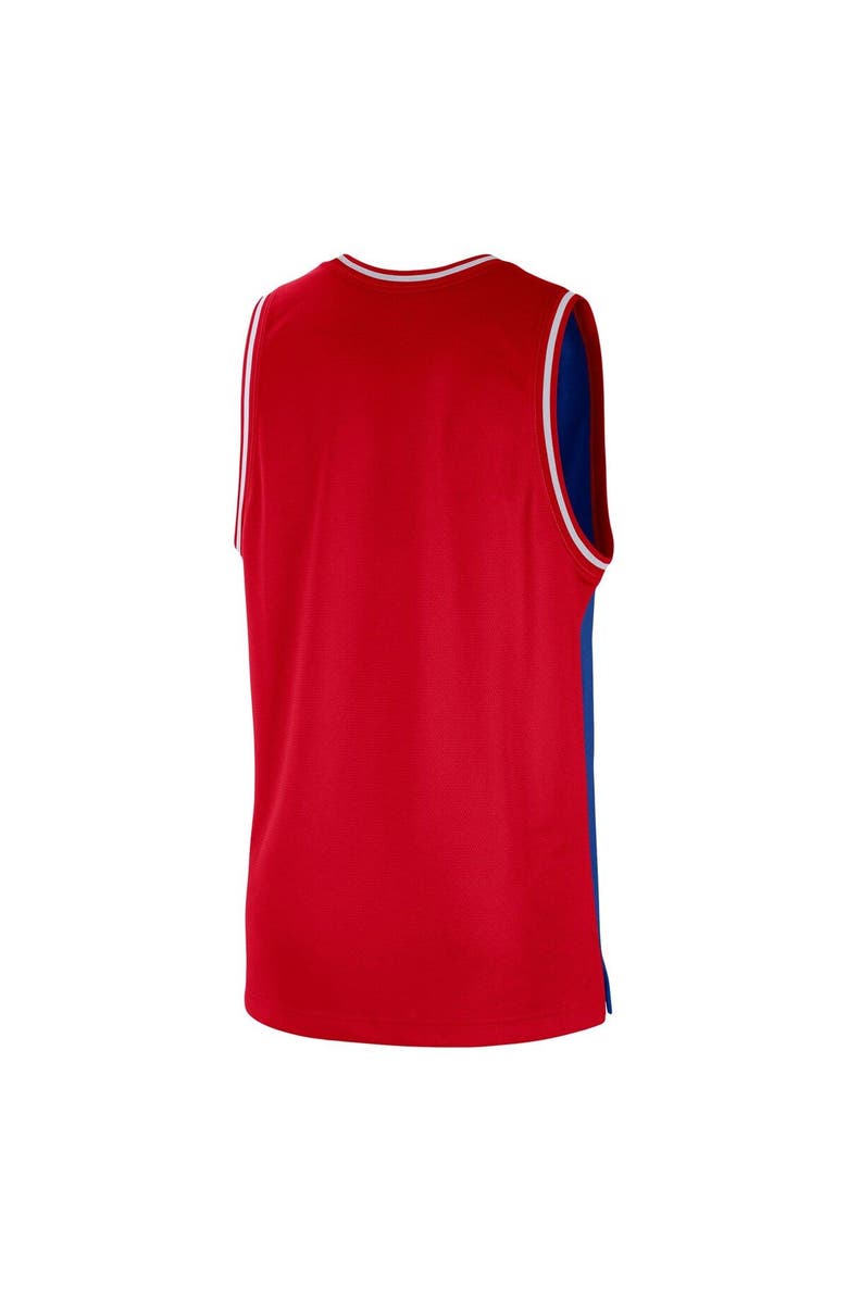 Nike Men's Nike Royal/Red Philadelphia 76ers Courtside Versus Force Split DNA Performance Mesh Tank Top, Alternate, color, Royal