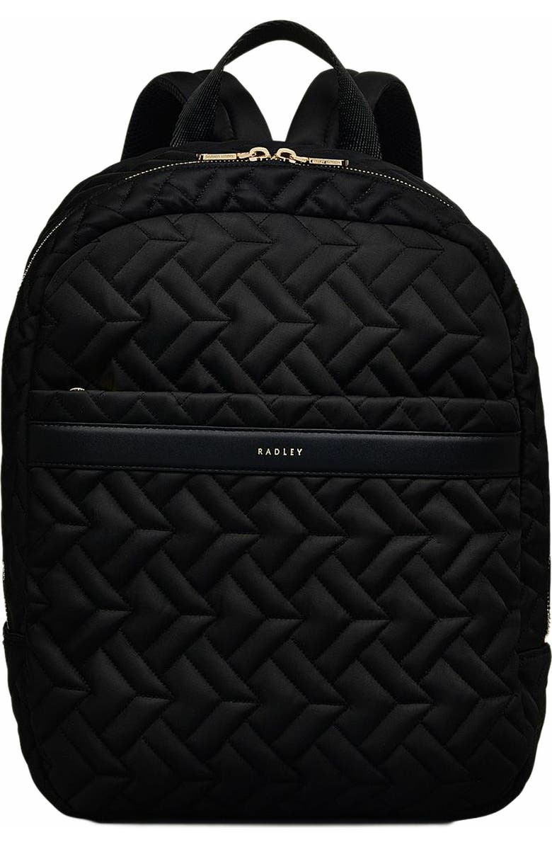 Radley Holland Park - Quilt Medium Ziptop Backpack, Main, color, Black