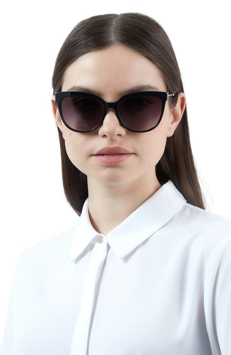 Tiffany & Co. 55mm Gradient Cat Eye Sunglasses, Alternate, color, Black/ Grey Gradient