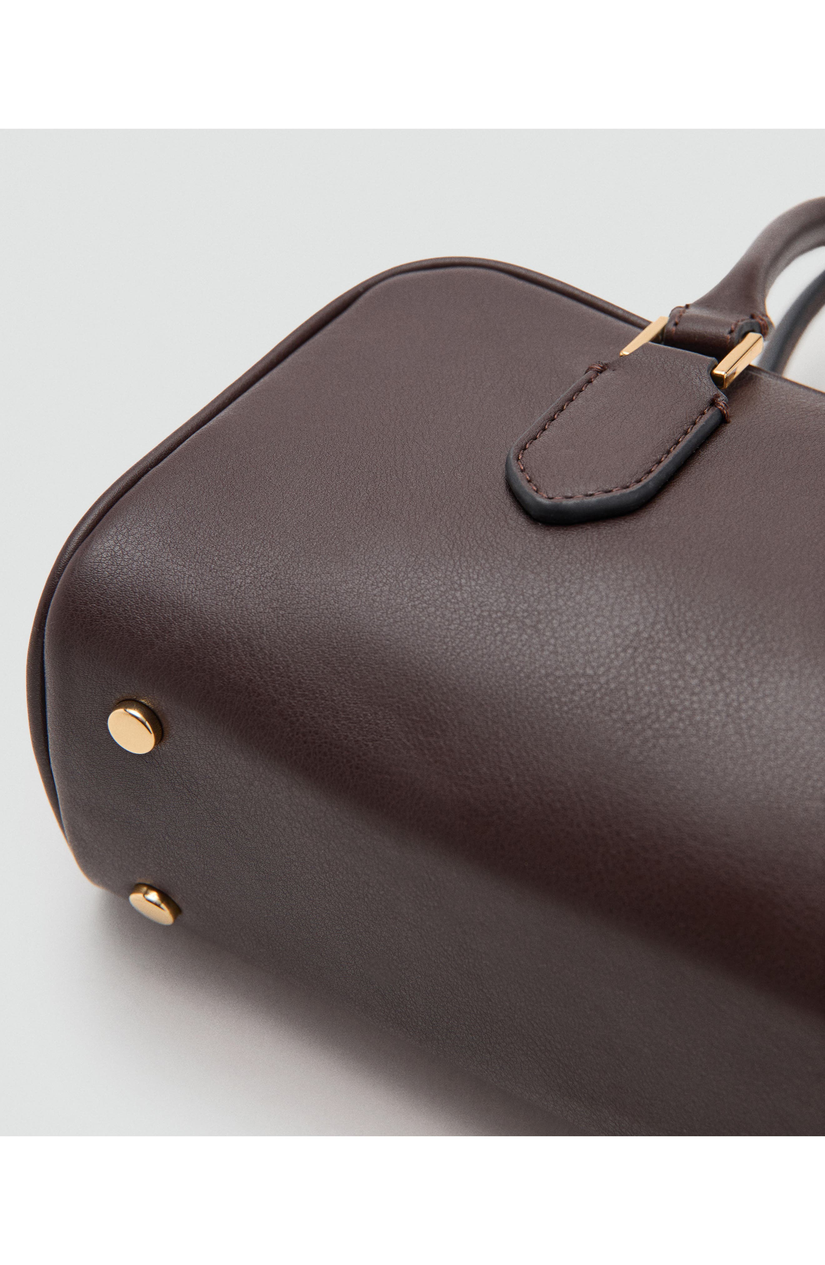 MANGO Faux Leather Bowling Bag, Alternate, color, 