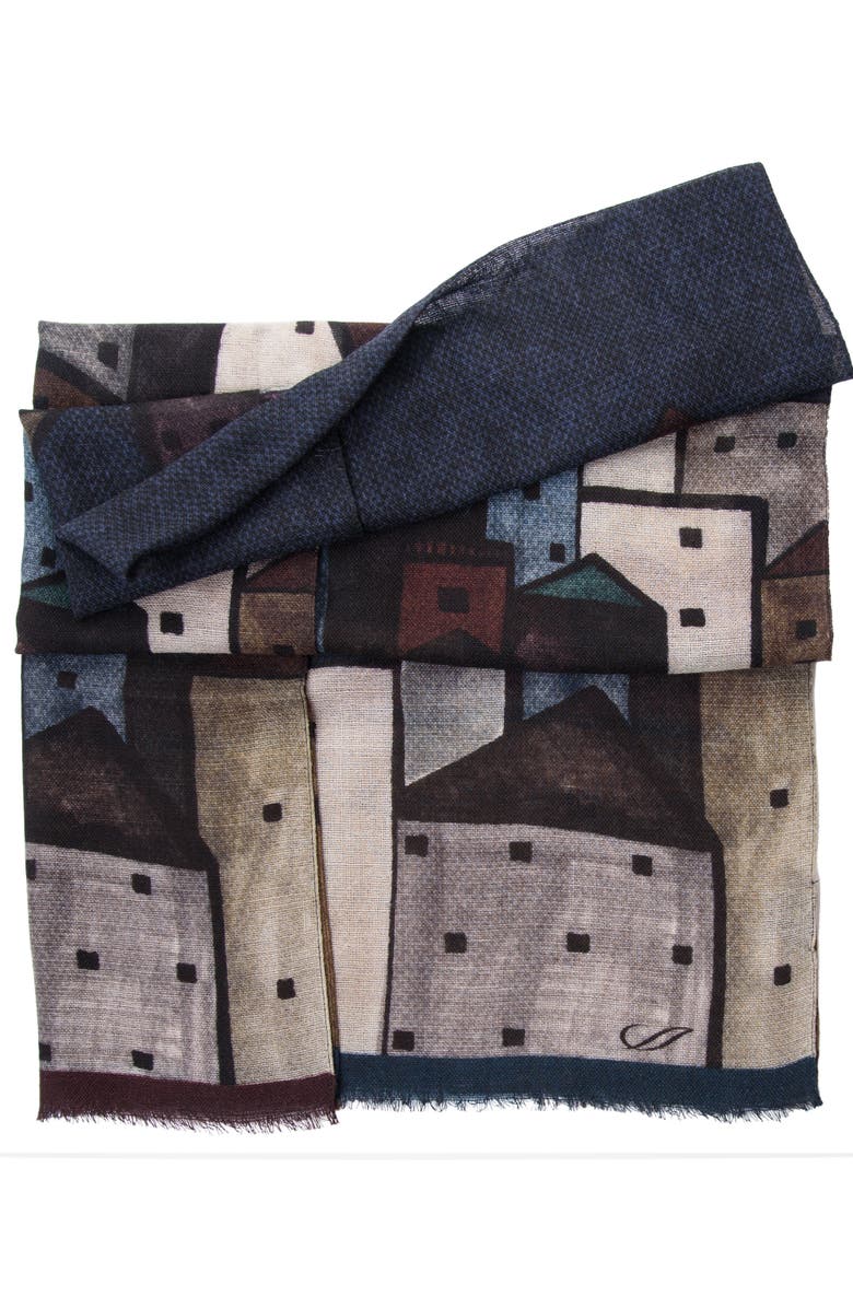 Elizabetta Villaggio - Wool Scarf, Alternate, color, Navy