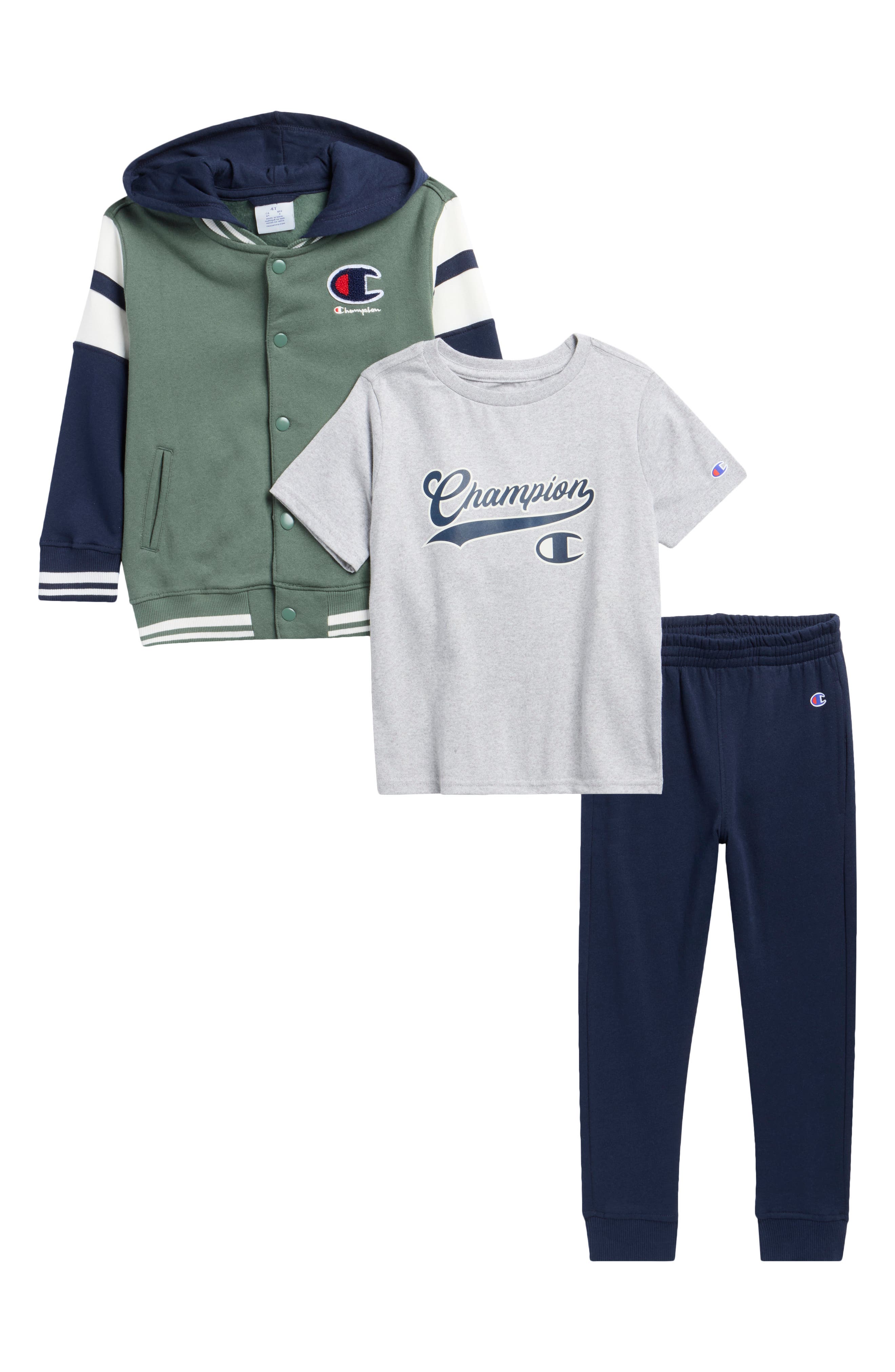 Kids' 3-Piece Fleece Hoodie, T-Shirt & Joggers Set