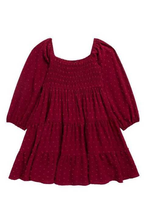 Kids' Swiss Dot Long Sleeve Dress