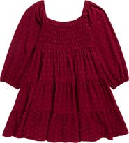 Ava & Yelly Kids' Swiss Dot Long Sleeve Dress
