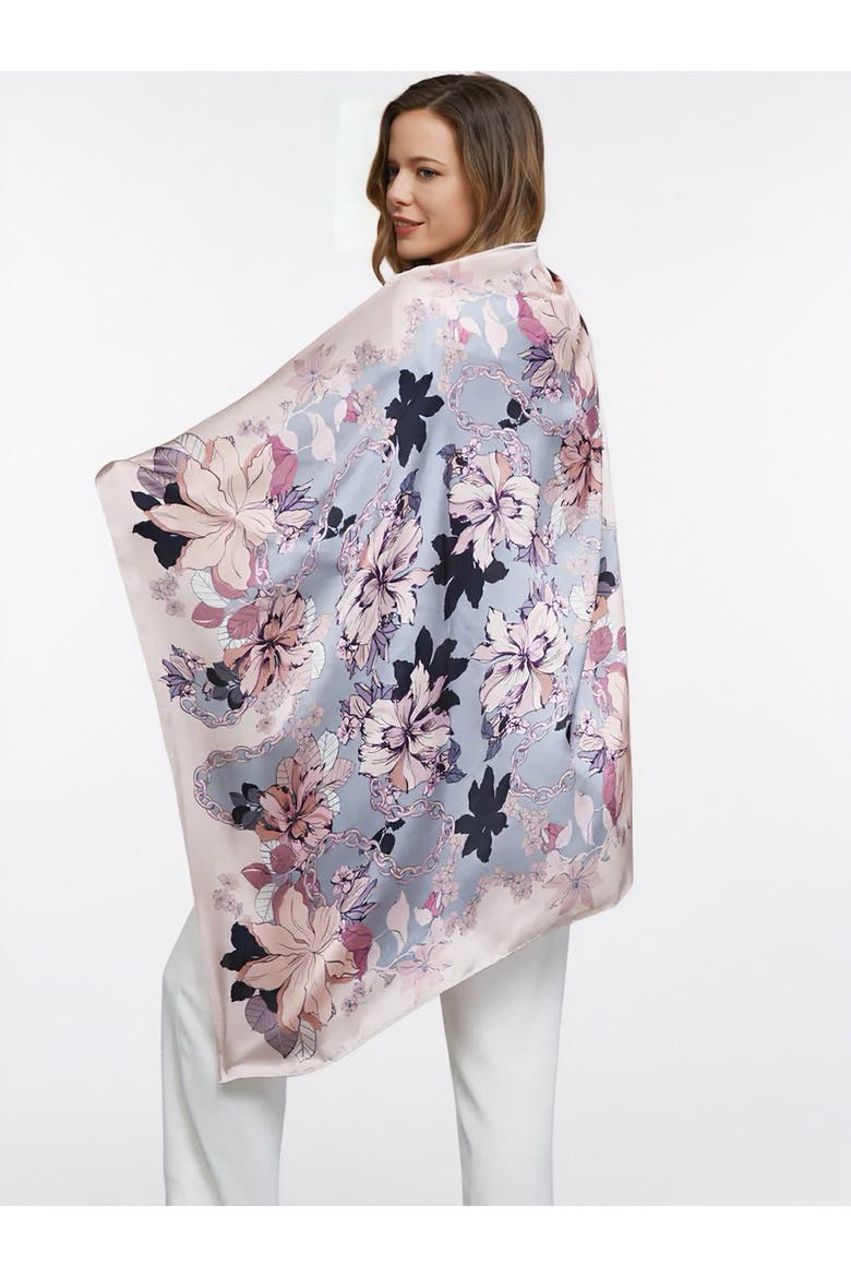 Floral Print Silk Scarf, Main, color, Multi