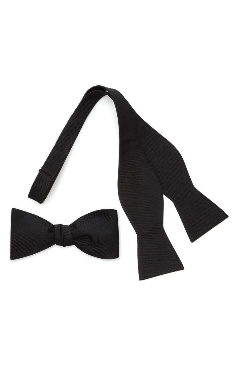 Cufflinks, Inc. Solid Self Tie Silk Bow Tie, Alternate, color, Black