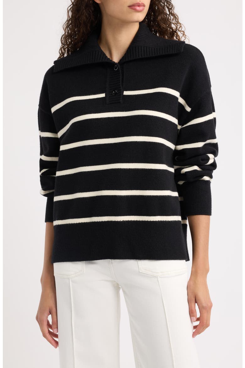 The Easy Sailor Striped Sweater, Main, color, BLACK STRIPE