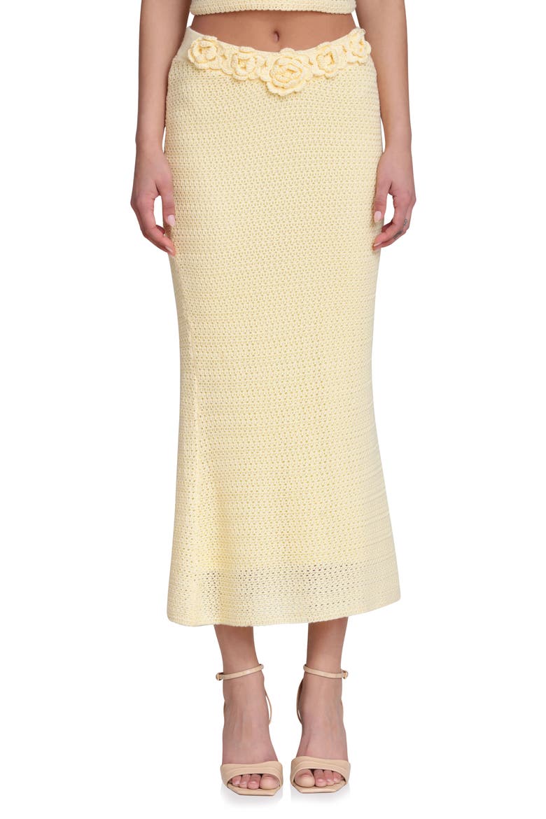 Knit Midi Skirt, Main, color, BUTTER