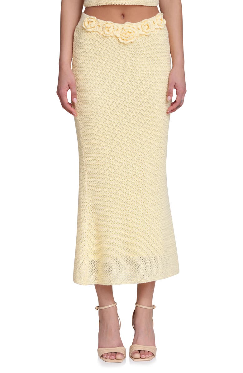 Avec Les Filles Knit Midi Skirt, Main, color, Butter