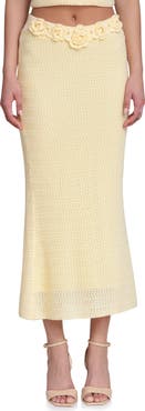 Avec Les Filles Knit Midi Skirt