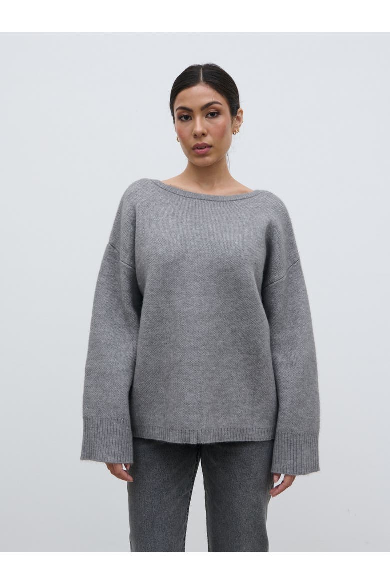 Quinn Slash Neck Knit Jumper, Main, color, Grey