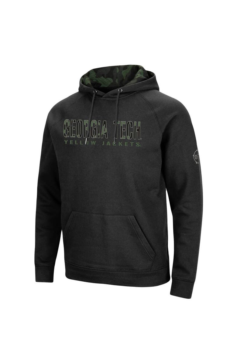 COLOSSEUM Men's Colosseum Black Georgia Tech Yellow Jackets OHT Military Appreciation Camo Pullover Hoodie, Alternate, color,