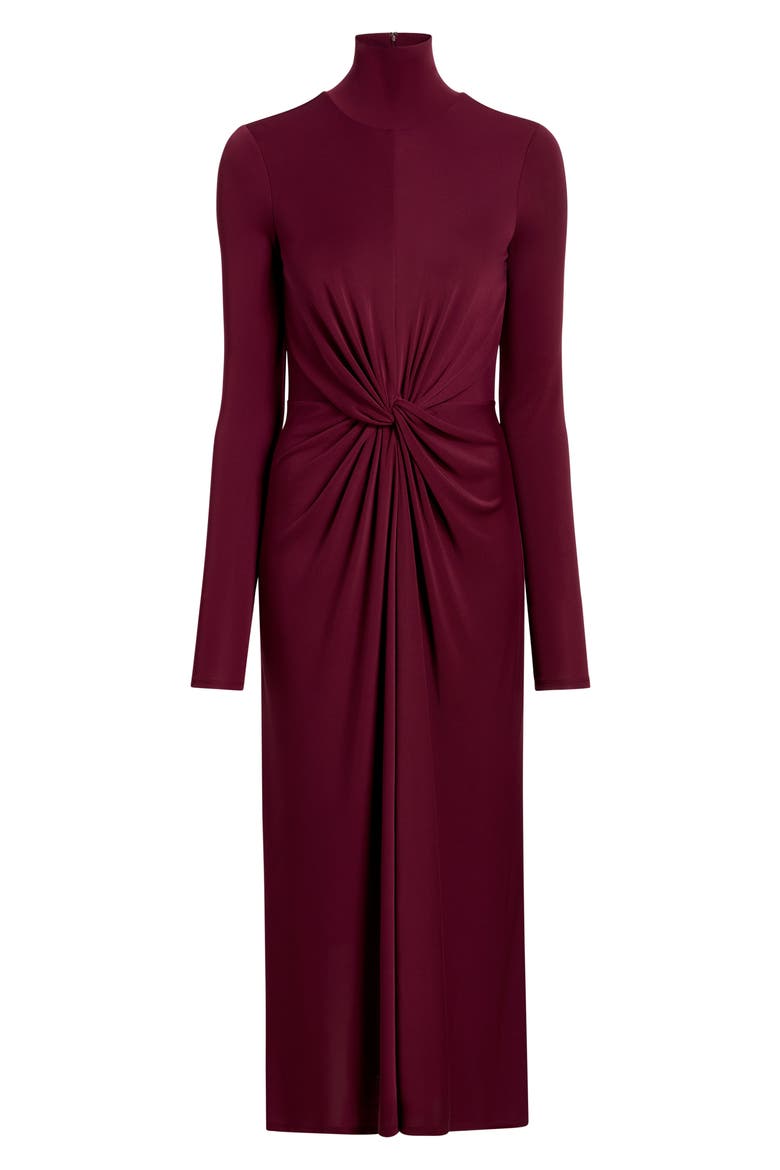 Tovianna Knot Front Long Sleeve Dress, Alternate, color, MULBERRY