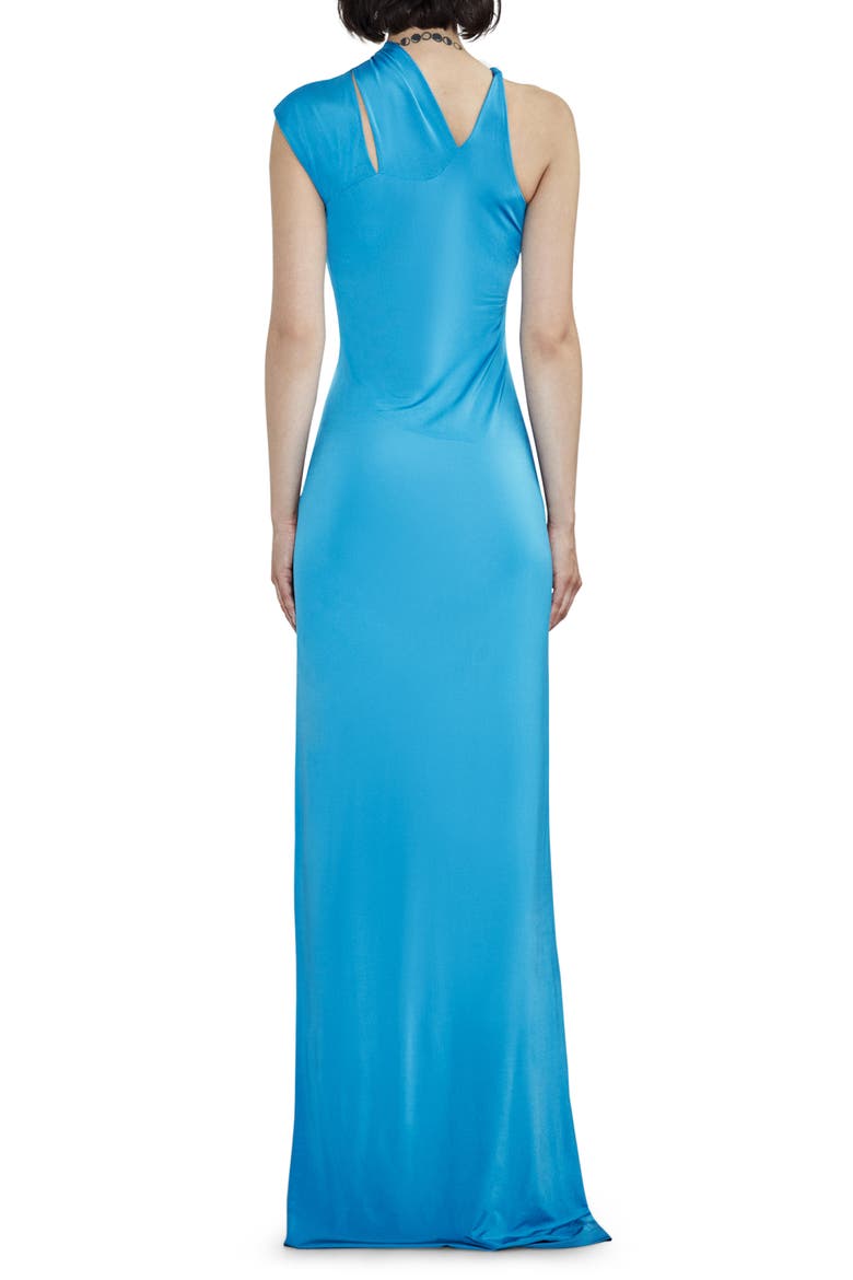 June Gathered Cutout Cord Strap Gown, Alternate, color, CYAN