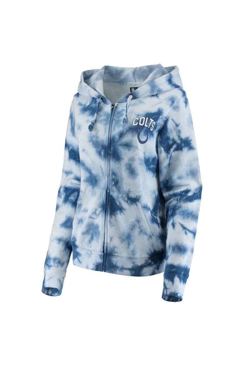 Women's New Era Royal Indianapolis Colts Tie Dye Fleece Full-Zip Hoodie, Alternate, color, Royal