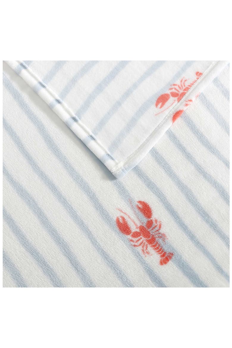 Lobster Watercolor Stripes Microfiber Blanket, Alternate, color, LIGHT / MEDIUM BLUE