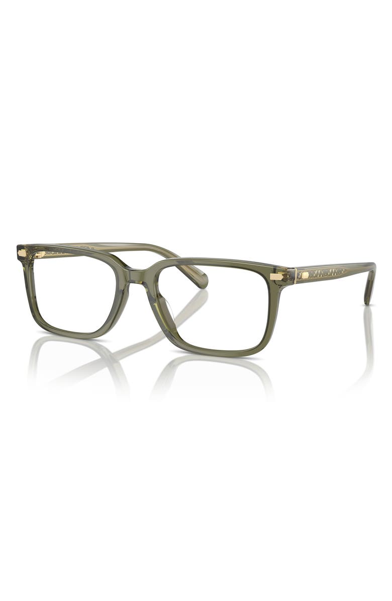 COACH 55mm Square Optical Glasses, Alternate, color, Transparent Olive / Demo Lens