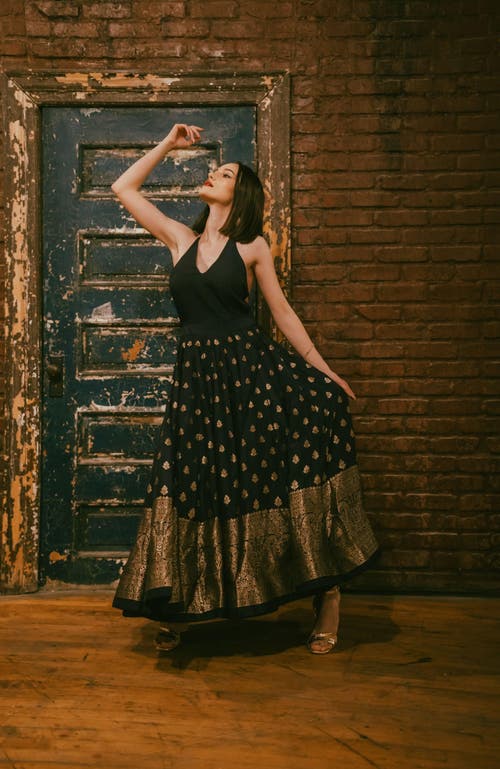Raas Alastair Open Back Gown In Navy Blue