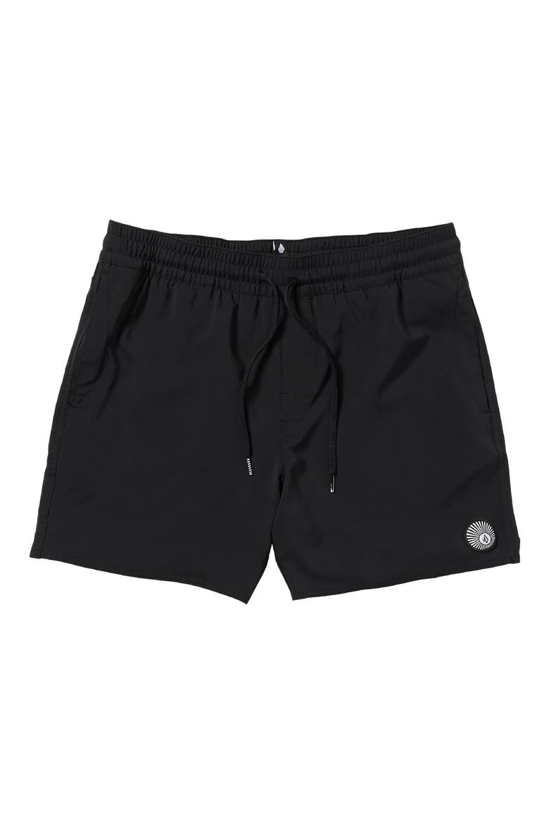 Lido Solid Swim Trunks, Main, color, BLACK