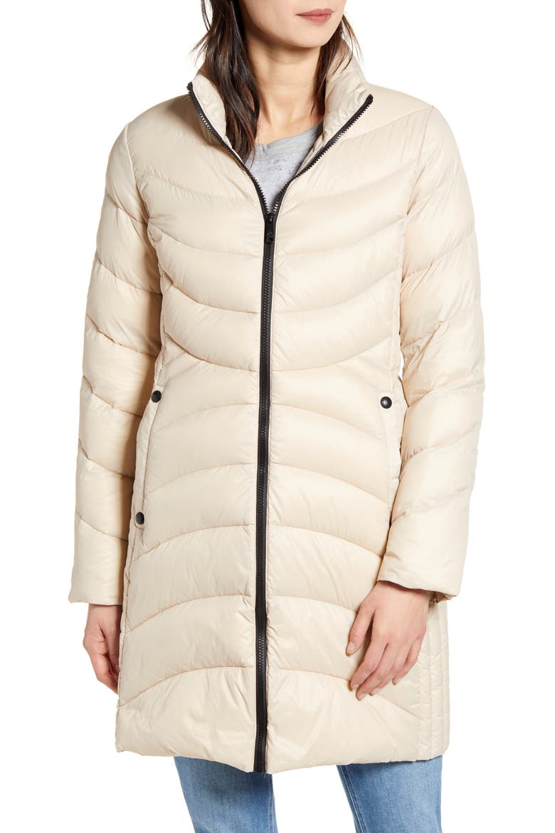 Hooded Packable Puffer Coat, Alternate, color, CHAMPAGNE