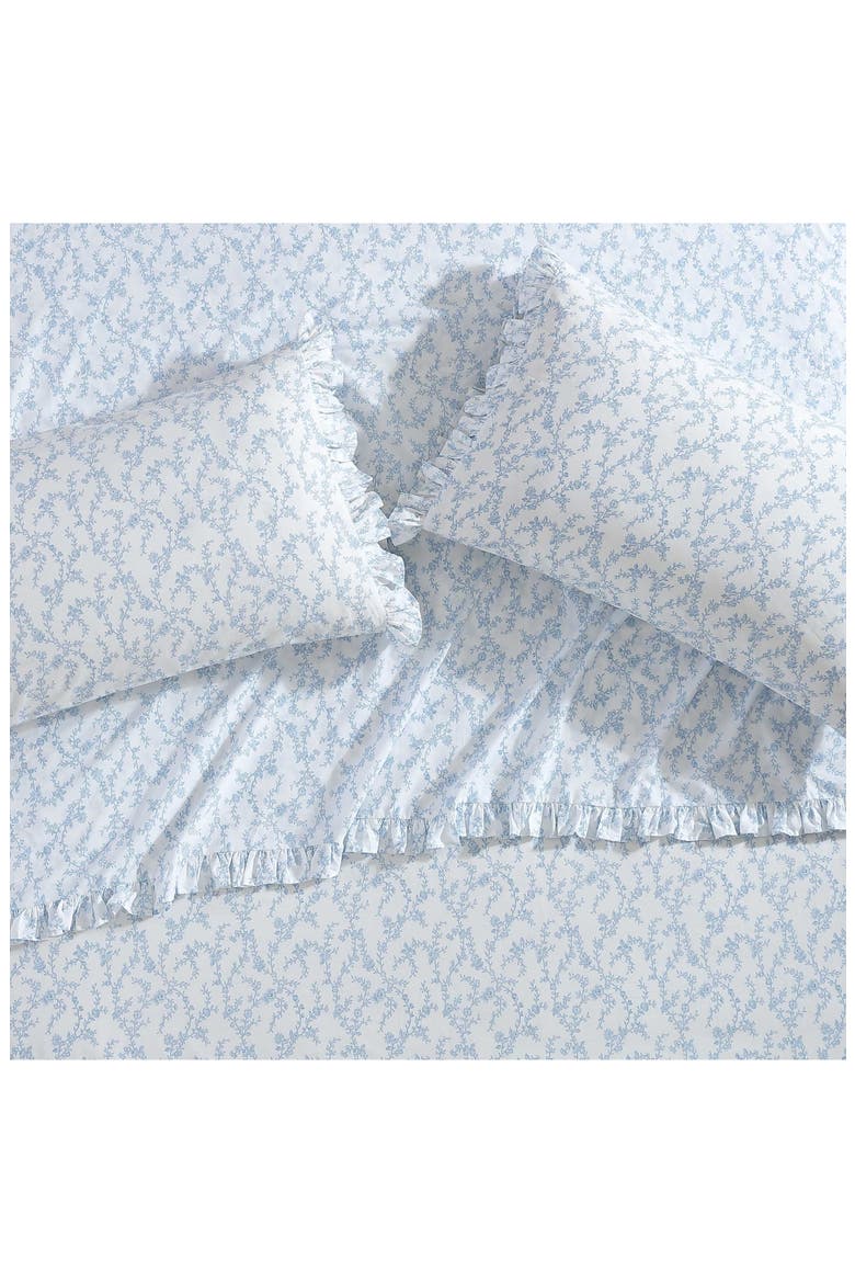Victoria 4-Piece Cotton Sheet Set, Alternate, color, BLUE