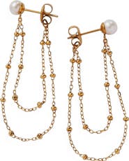 Alex and Ani Freshwater Pearl Chain Earrings