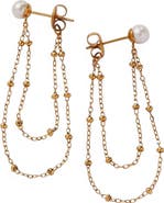 Alex and Ani Freshwater Pearl Chain Earrings
