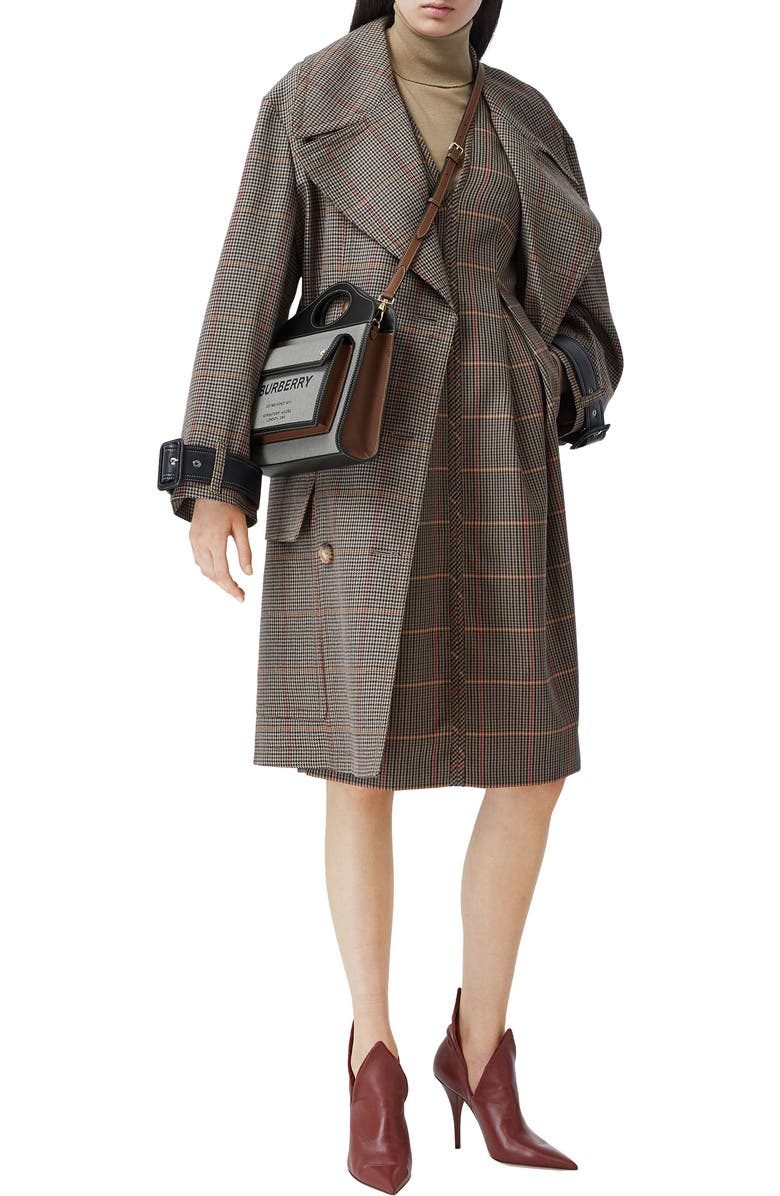 Burberry Mini Horseferry Logo Canvas & Leather Pocket Bag, Alternate, color,