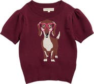 MARGAUX AND LEXI Kids' Dog Jacquard Short Sleeve Sweater