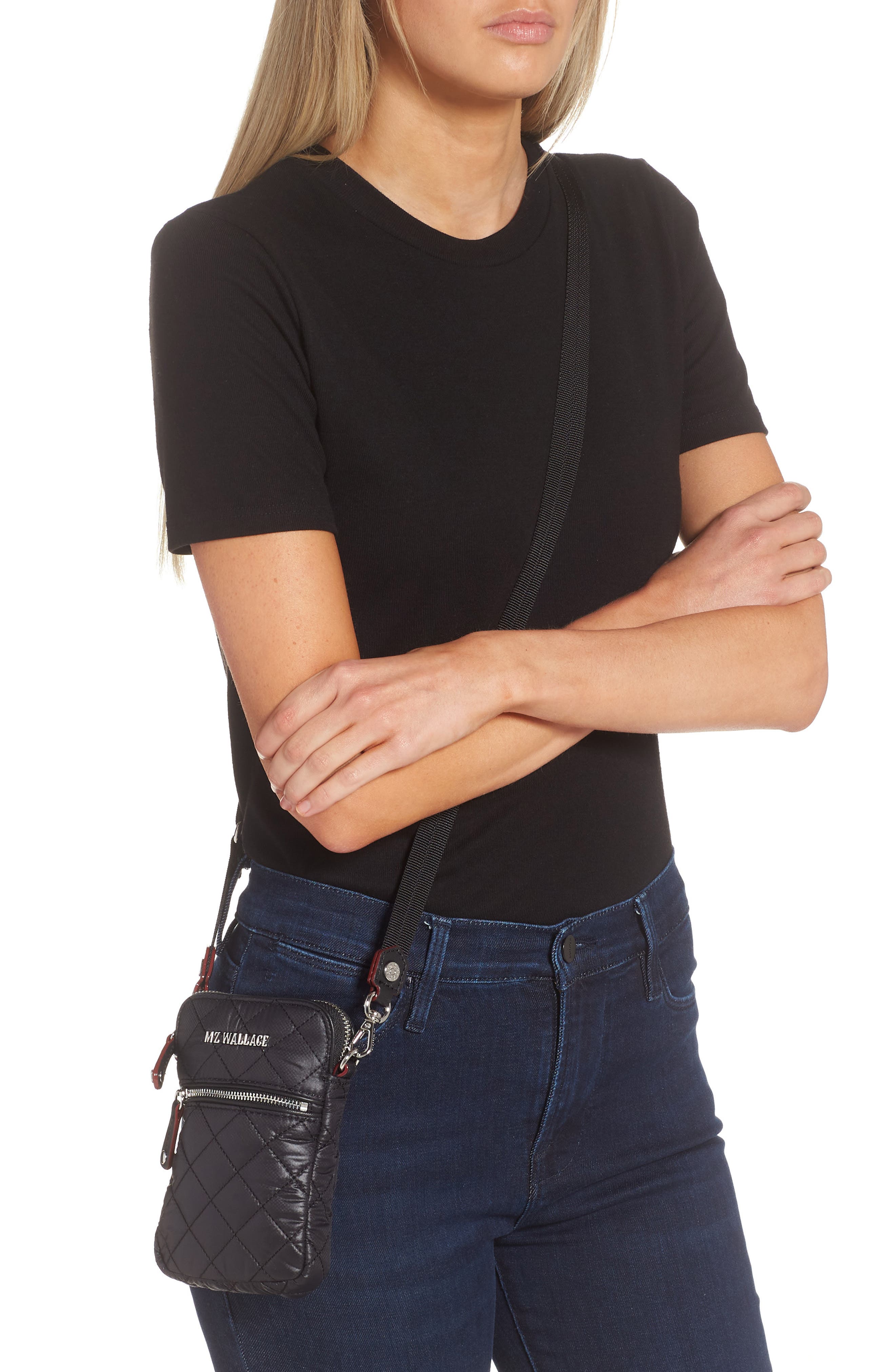 MZ Wallace Micro Crosby Crossbody Bag, Alternate, color, Black