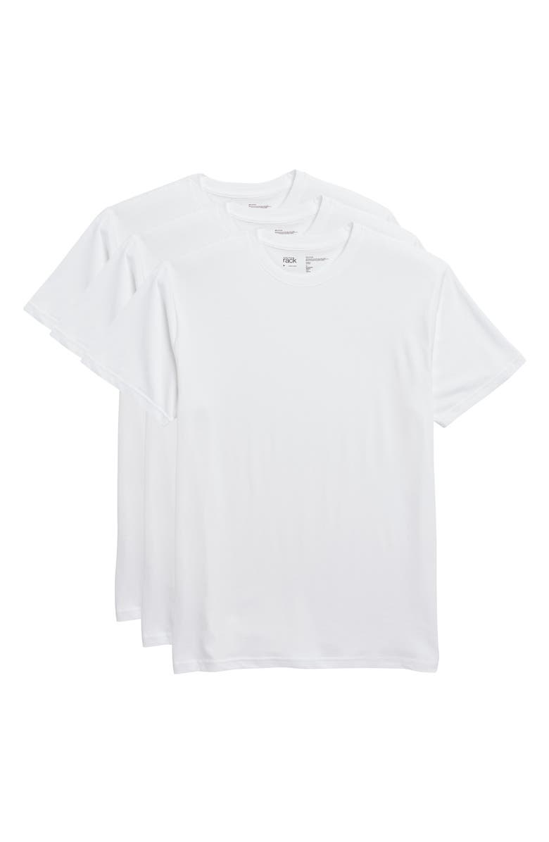 NORDSTROM RACK Cotton Classic 3-Pack Crewneck T-Shirts, Alternate, color, White