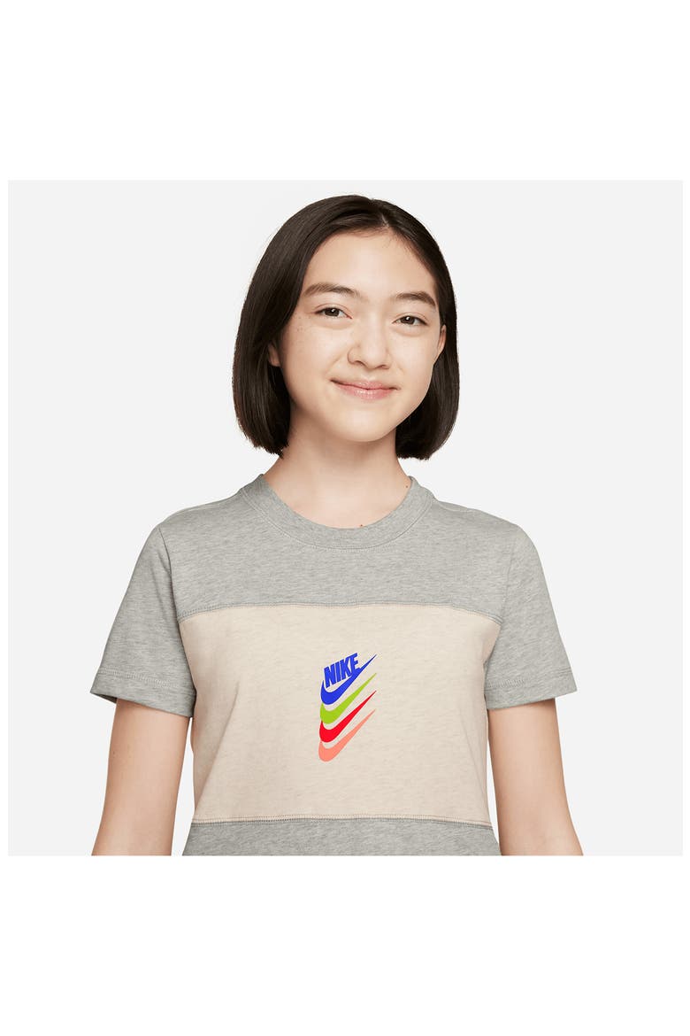 Kids' DNA Sport T-Shirt Dress, Alternate, color, GREY HEATHER/ COCONUT MILK
