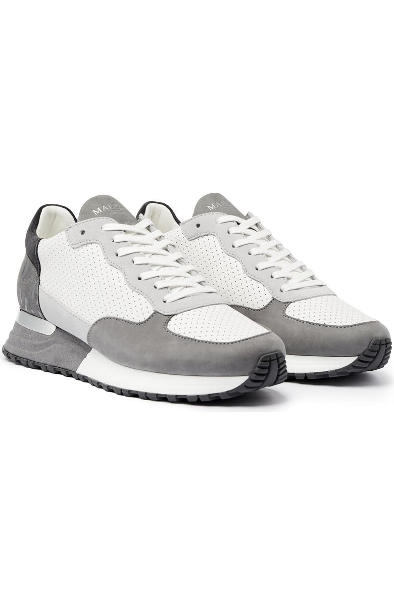 MALLET Popham Perforated Sneakers, Main, color, White / Grey