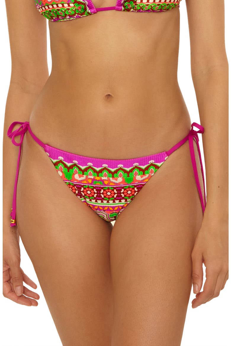 Moroccan Side Tie Bikini Bottoms, Main, color, PINK MULTI
