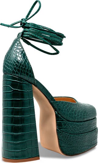 Wolfe 2 Croc Embossed Platform Pump