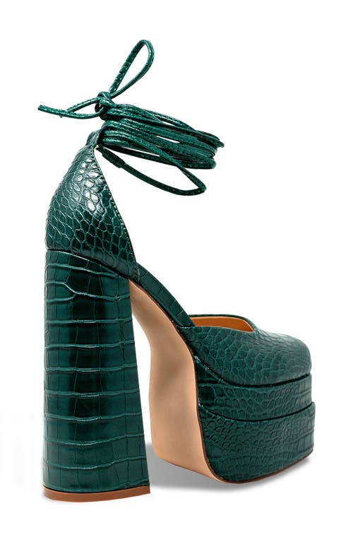 Chase & Chloe Chase And Chloe Wolfe 2 Croc Embossed Platform Pump