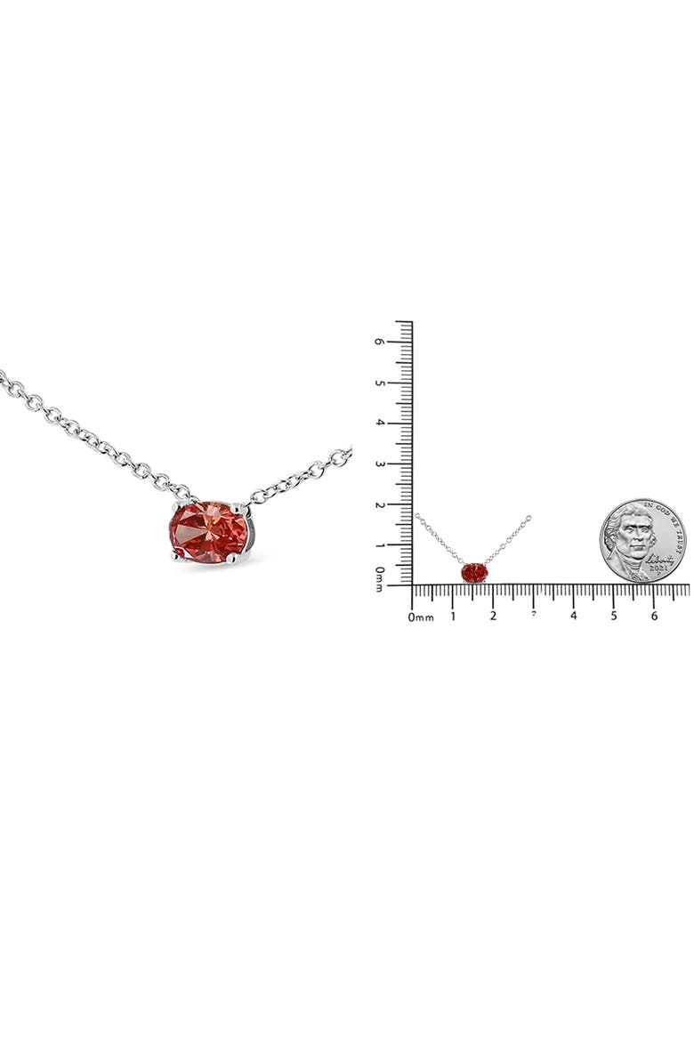 Haus of Brilliance 14K White Gold 3/8 Cttw Lab Grown Pink Oval Solitaire Diamond Pendant Necklace, Alternate, color, White