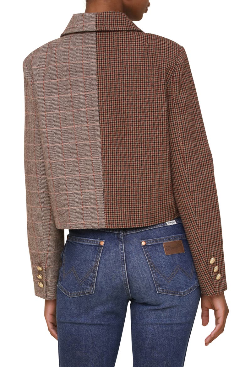 Mixed Media Jacket, Alternate, color, BROWN MULTI