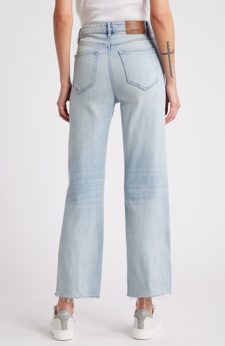 HIDDEN JEANS Bleach Splatter Ripped High Waist Straight Leg Jeans, Alternate, color, Light Wash