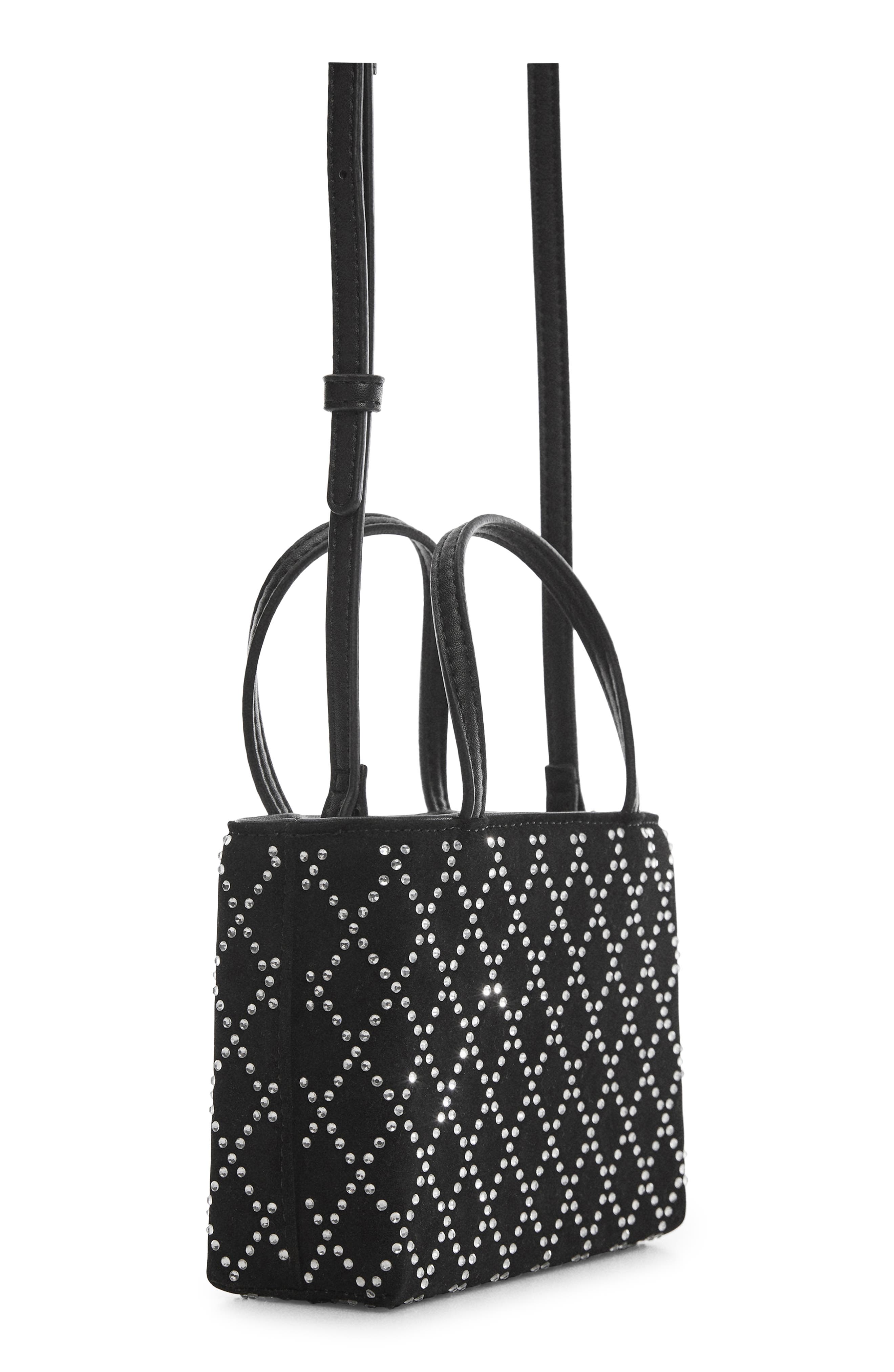 MANGO Rhinestone Top Handle Bag, Alternate, color, 