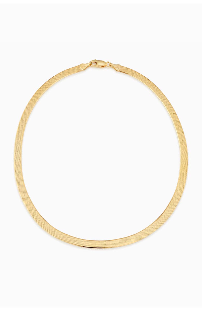 Oradina 14K Gold Park Avenue Statement Herringbone Choker, Alternate, color, Yellow Gold