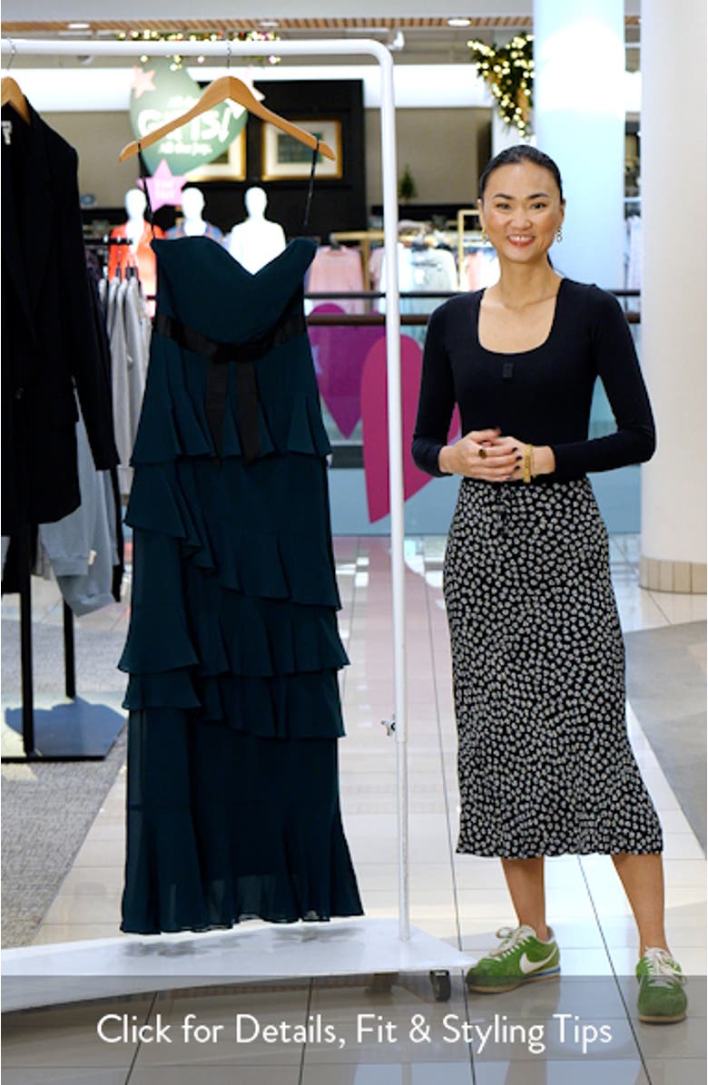 Amalia Strapless Ruffle Tiered Gown, sales video thumbnail