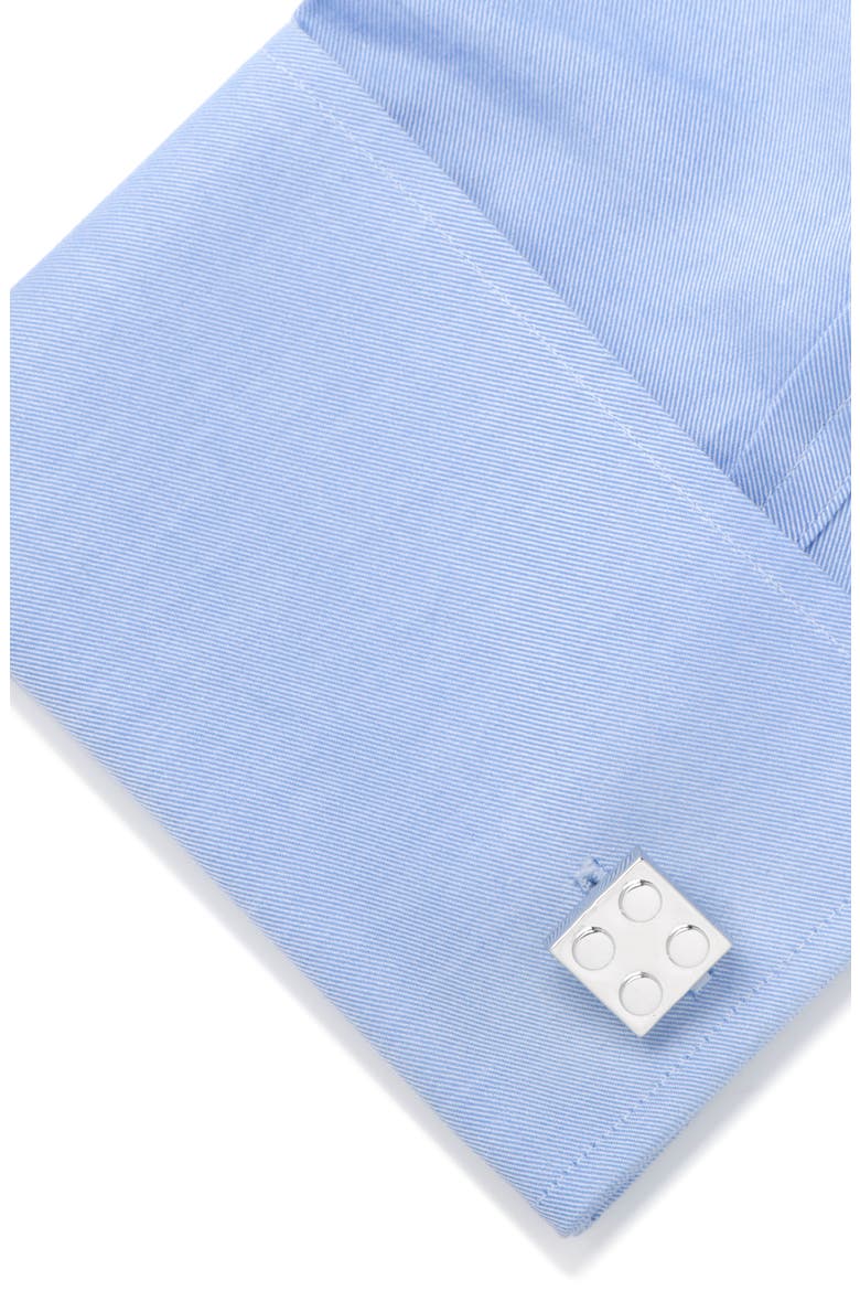 Building Block Cuff Links, Alternate, color, METALLIC SILVER